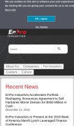 How enproindustries.com looks like on a mobile device such as an iPhone.