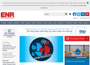 How enr.com looks like on a tablet such as an iPad.