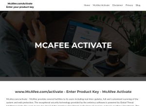 How enrollmcafee.com looks like on a tablet such as an iPad.