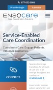 How ensocare.com looks like on a mobile device such as an iPhone.