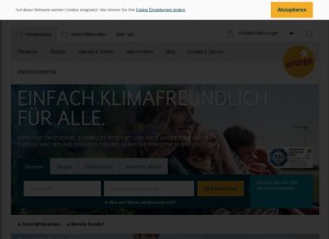 How entega.de looks like on a tablet such as an iPad.
