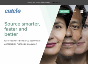 How entelo.com looks like on a tablet such as an iPad.