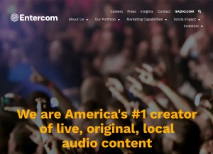 How entercomchat.com looks like on a tablet such as an iPad.