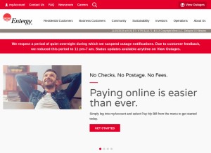 How entergy.com looks like on a tablet such as an iPad.