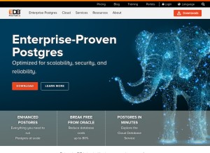 How enterprisedb.com looks like on a tablet such as an iPad.