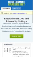 How entertainmentcareers.net looks like on a mobile device such as an iPhone.