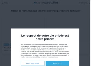 How entreparticuliers.com looks like on a tablet such as an iPad.