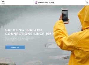 How entrust.com looks like on a tablet such as an iPad.