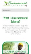 How environmentalscience.org looks like on a mobile device such as an iPhone.