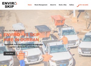 How enviroskip.co.za looks like on a tablet such as an iPad.