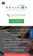 How envision-consulting.com looks like on a mobile device such as an iPhone.