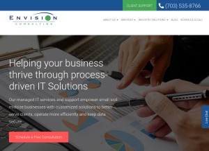 How envision-consulting.com looks like on a tablet such as an iPad.
