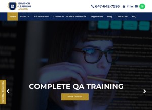 How envisionlearning.ca looks like on a tablet such as an iPad.