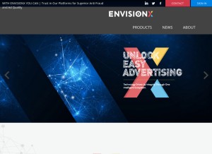 How envisionx.co looks like on a tablet such as an iPad.