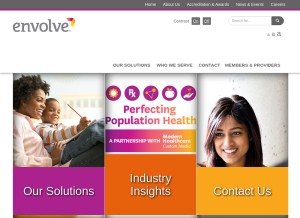 How envolvehealth.com looks like on a tablet such as an iPad.