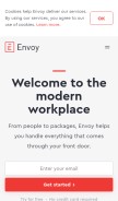 How envoy.com looks like on a mobile device such as an iPhone.