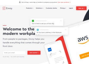 How envoy.com looks like on a tablet such as an iPad.