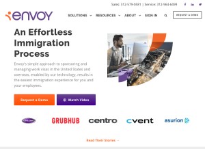 How envoyglobal.com looks like on a tablet such as an iPad.