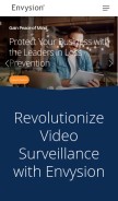 How envysion.com looks like on a mobile device such as an iPhone.