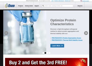 How enzolifesciences.com looks like on a tablet such as an iPad.