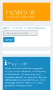 How enzyklo.de looks like on a mobile device such as an iPhone.