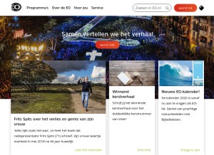 How eo.nl looks like on a tablet such as an iPad.