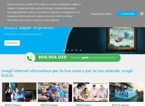 How eolo.it looks like on a tablet such as an iPad.