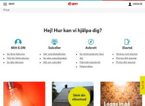 How eon.se looks like on a tablet such as an iPad.