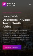How eonsdigital.co.za looks like on a mobile device such as an iPhone.