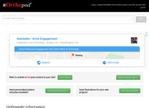 How eorthopod.com looks like on a tablet such as an iPad.