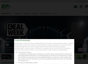 How ep.de looks like on a tablet such as an iPad.