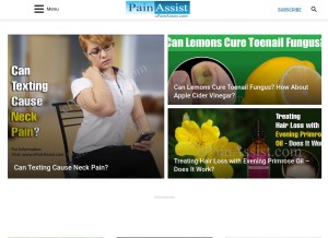 How epainassist.com looks like on a tablet such as an iPad.