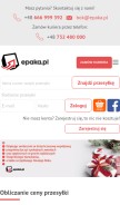 How epaka.pl looks like on a mobile device such as an iPhone.