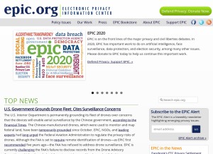 How epic.org looks like on a tablet such as an iPad.