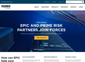 How epicbrokers.com looks like on a tablet such as an iPad.