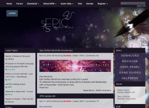 How epicpw.com looks like on a tablet such as an iPad.