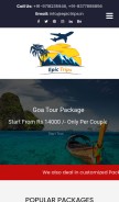 How epictrips.in looks like on a mobile device such as an iPhone.