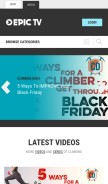 How epictv.com looks like on a mobile device such as an iPhone.