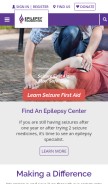 How epilepsy.com looks like on a mobile device such as an iPhone.