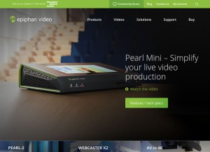 How epiphan.com looks like on a tablet such as an iPad.