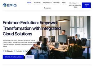 How epiqinfo.com looks like on a tablet such as an iPad.