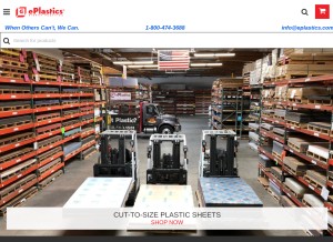 How eplastics.com looks like on a tablet such as an iPad.