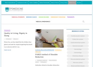 How epomedicine.com looks like on a tablet such as an iPad.