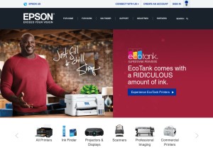 How epson.com looks like on a tablet such as an iPad.