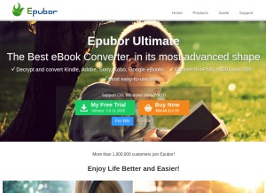 How epubor.com looks like on a tablet such as an iPad.
