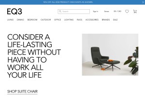 How eq3.com looks like on a tablet such as an iPad.