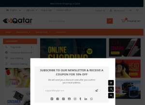How eqatar.com looks like on a tablet such as an iPad.