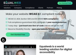 How equalweb.com looks like on a tablet such as an iPad.