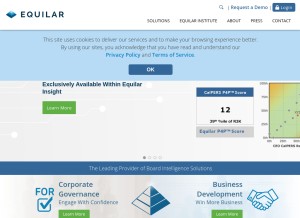 How equilar.com looks like on a tablet such as an iPad.