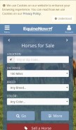 How equinenow.com looks like on a mobile device such as an iPhone.